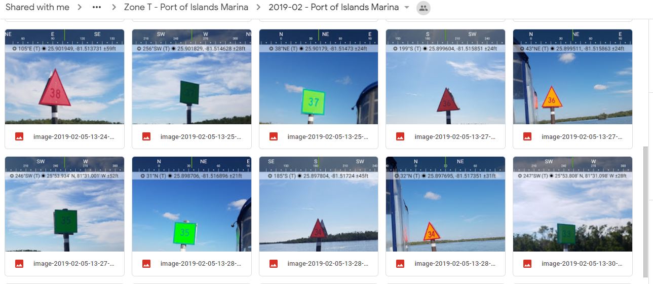 Screen shot from Google Drive page showing thumbnails of several ATON photos
