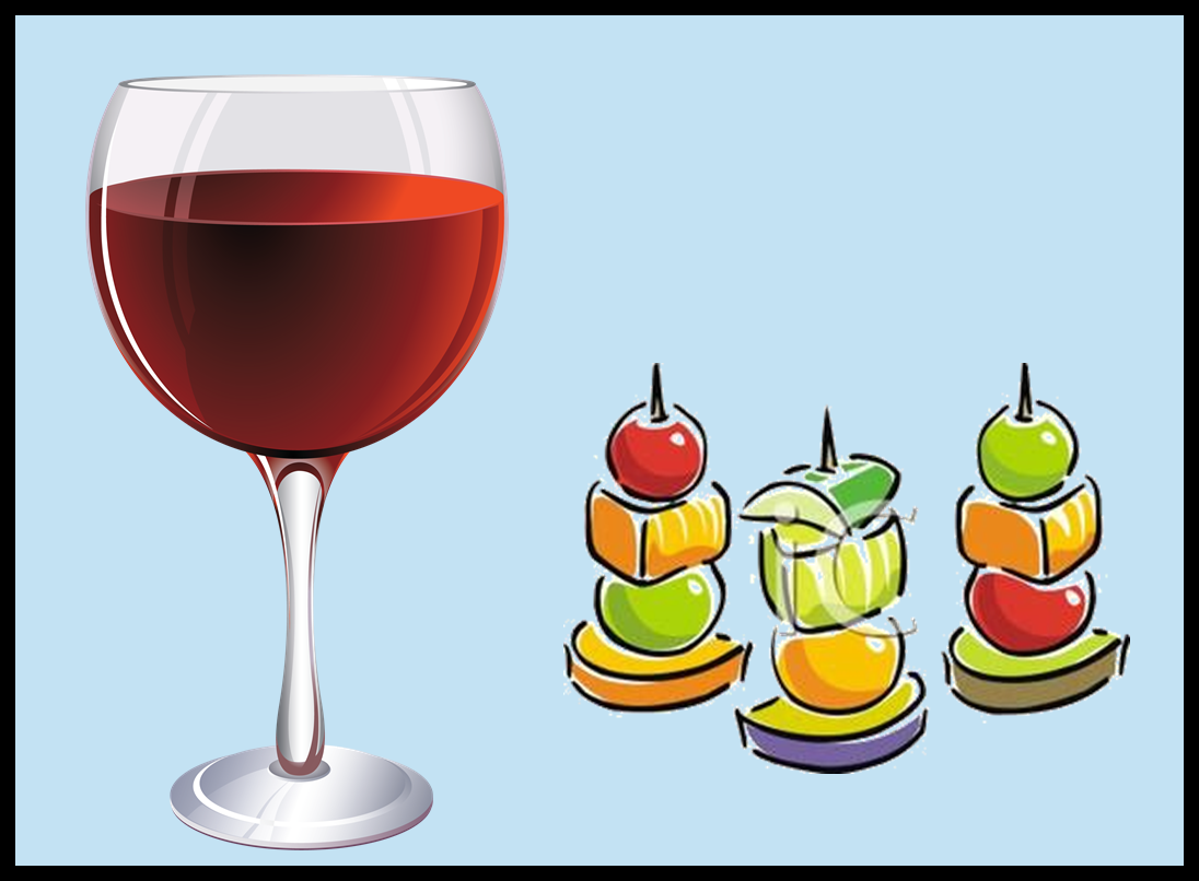 wine and hors d'oeuvres party icon